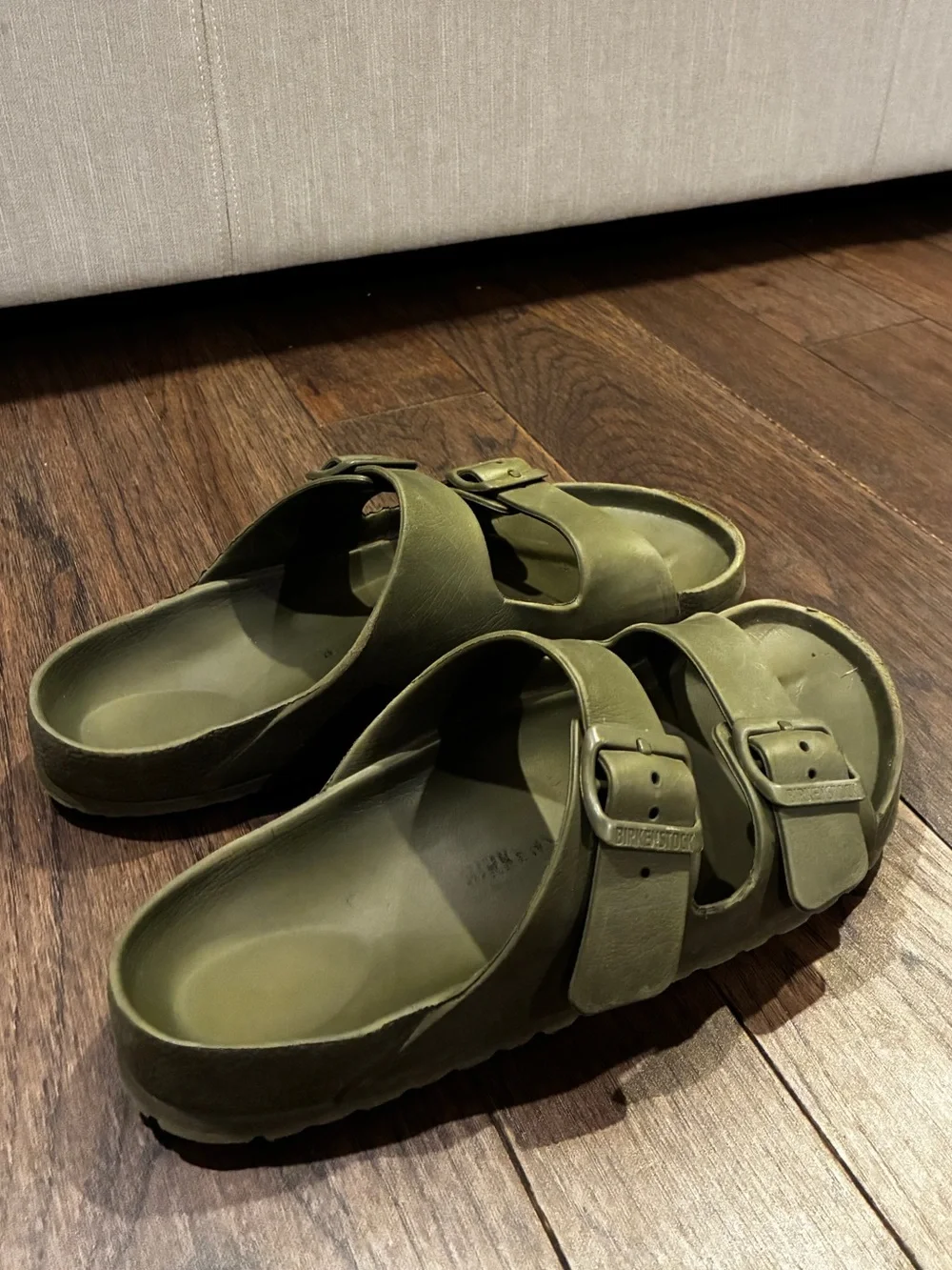 Birkenstock Arizona EVA Waterproof Sandals Olive Green Dual Strap Slides